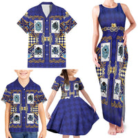 Zodiac Signs Family Matching Tank Maxi Dress and Hawaiian Shirt The Water Element Baroque Clubs Card