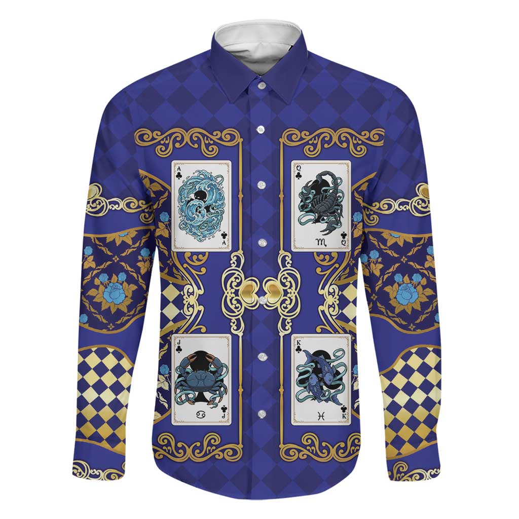 Zodiac Signs Family Matching Tank Maxi Dress and Hawaiian Shirt The Water Element Baroque Clubs Card