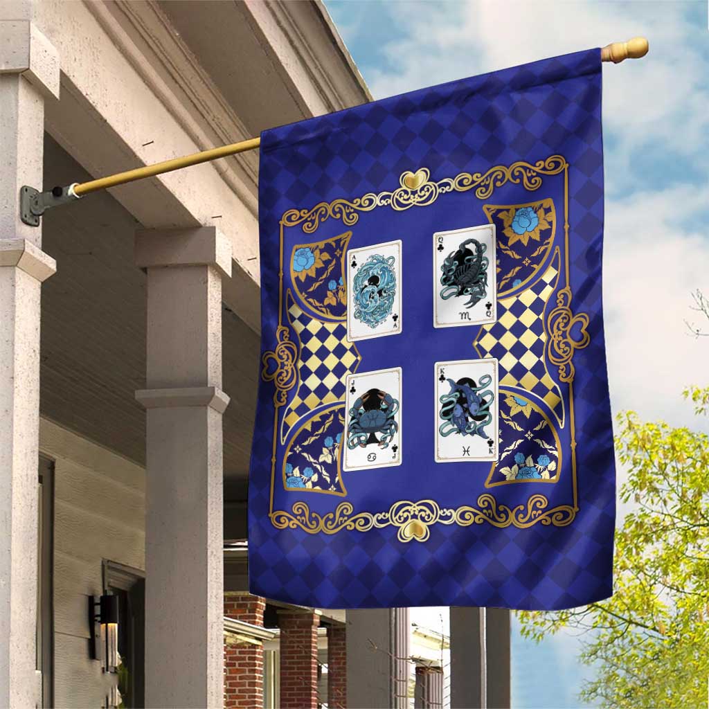 Zodiac Signs Garden Flag The Water Element Baroque Clubs Card