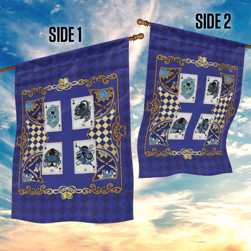 Zodiac Signs Garden Flag The Water Element Baroque Clubs Card