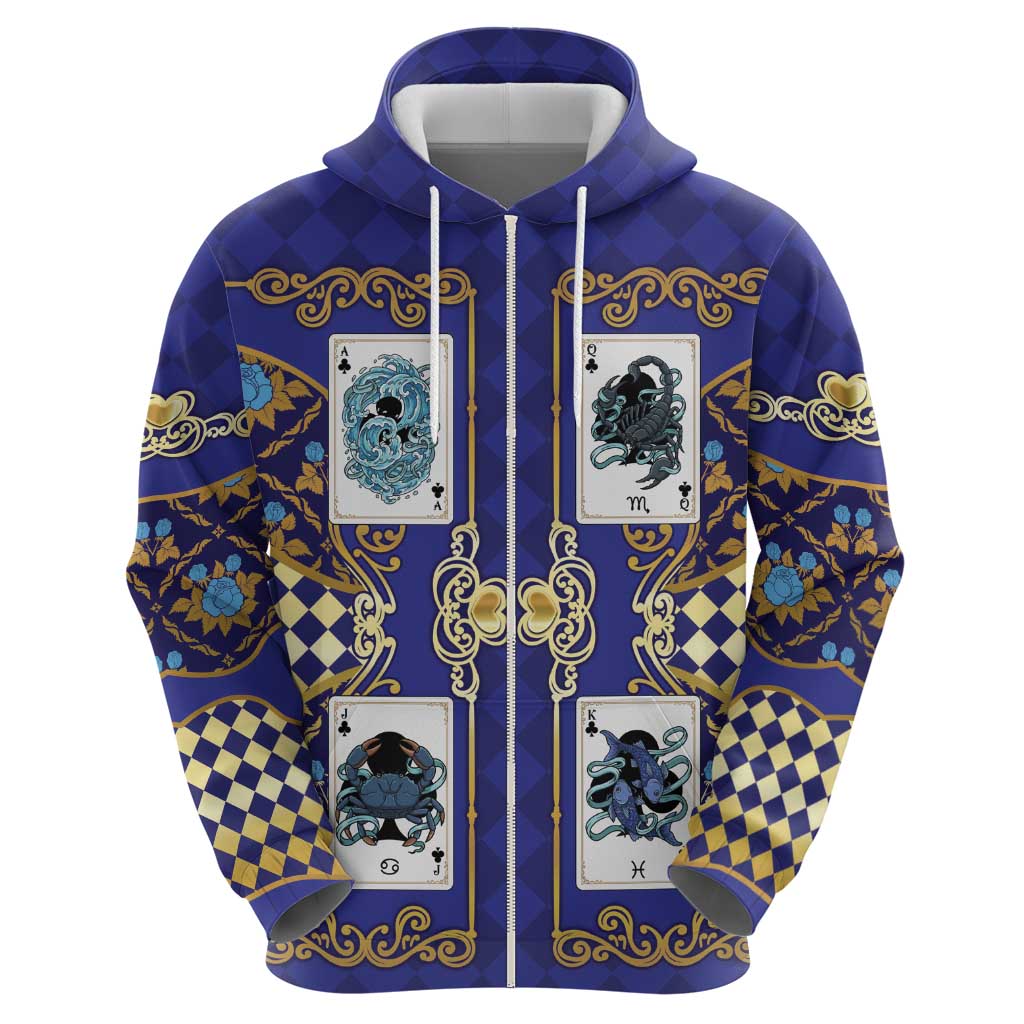 Zodiac Signs Hoodie The Water Element Baroque Clubs Card