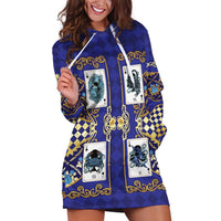 Zodiac Signs Hoodie Dress The Water Element Baroque Clubs Card