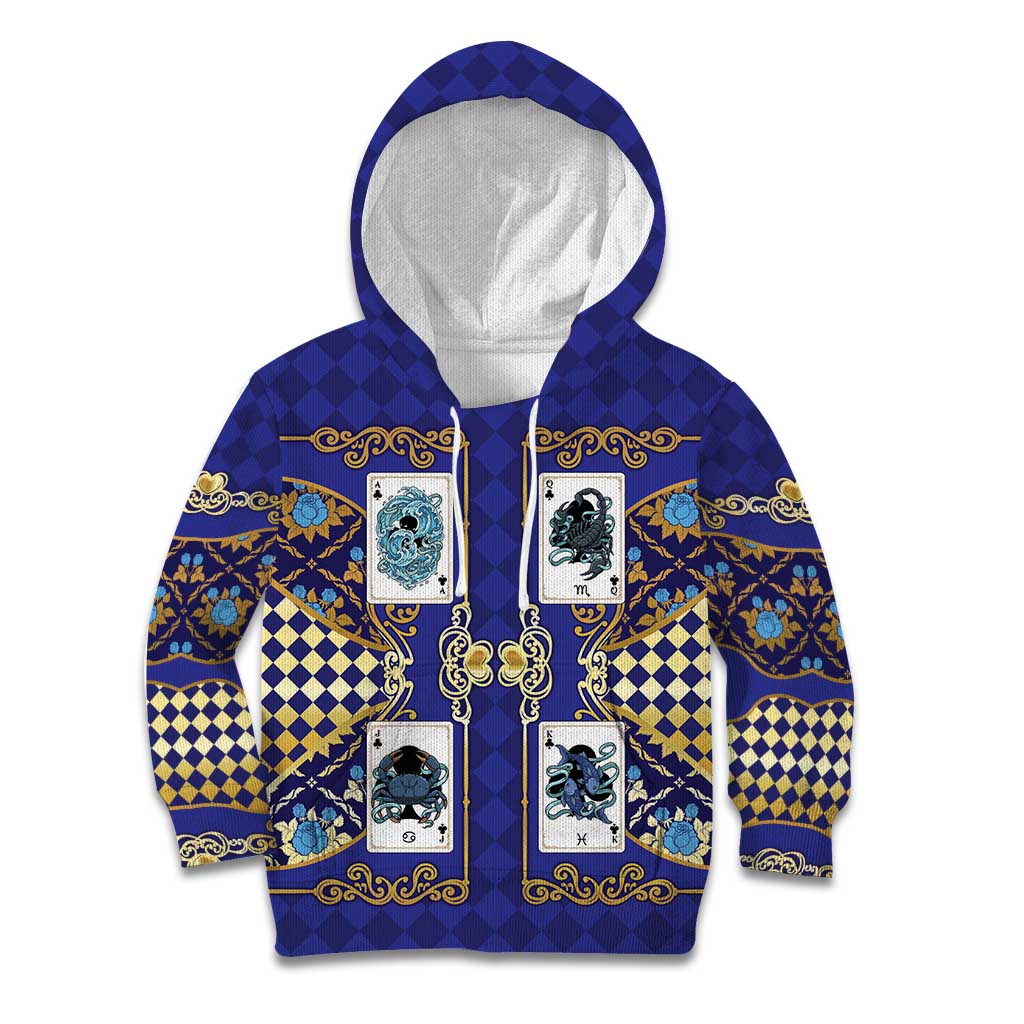 Zodiac Signs Kid Hoodie The Water Element Baroque Clubs Card