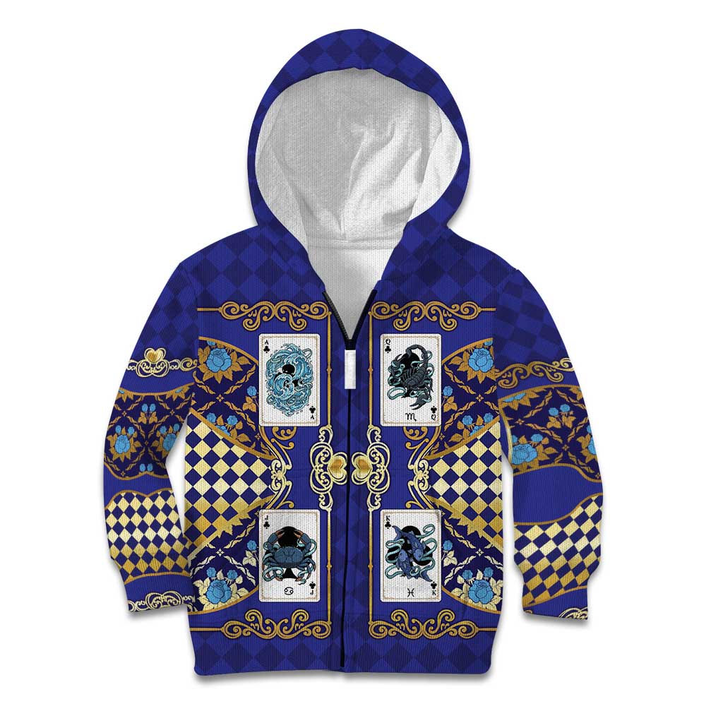 Zodiac Signs Kid Hoodie The Water Element Baroque Clubs Card