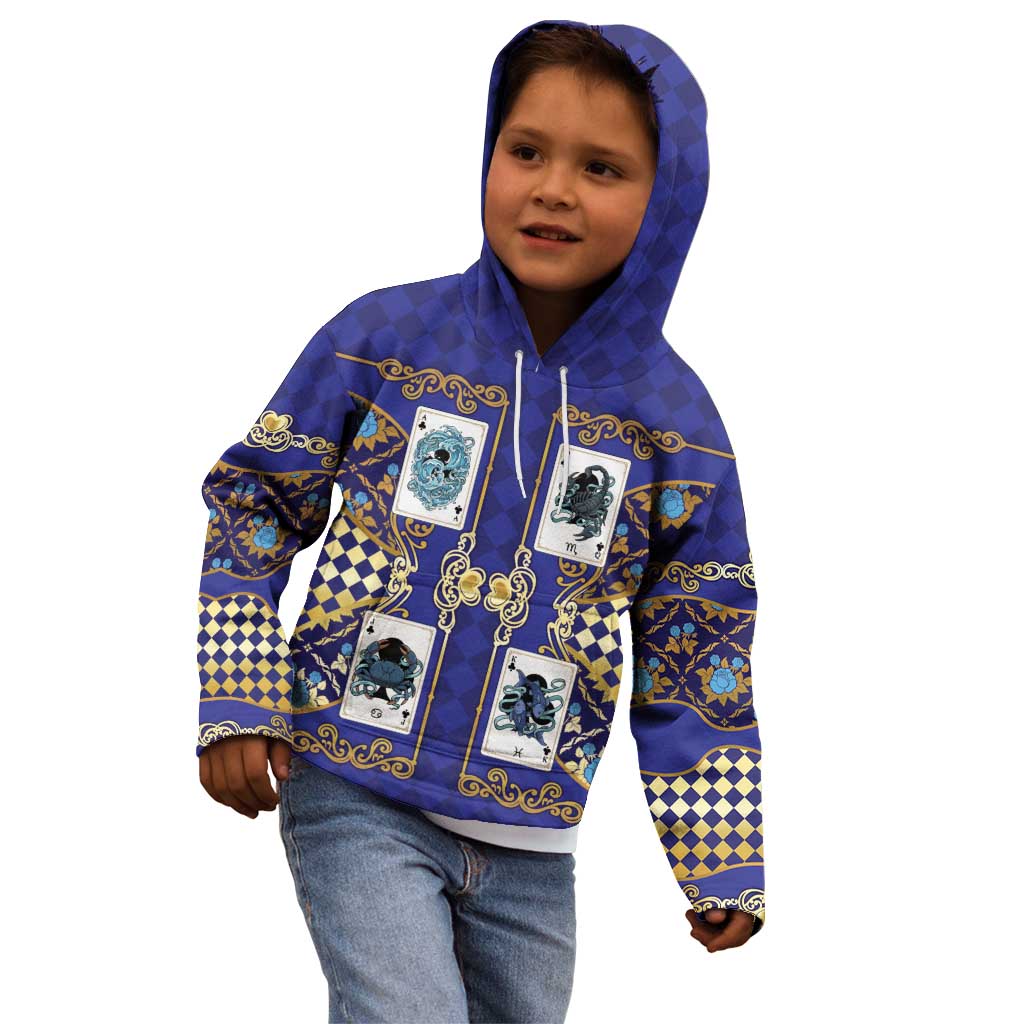 Zodiac Signs Kid Hoodie The Water Element Baroque Clubs Card