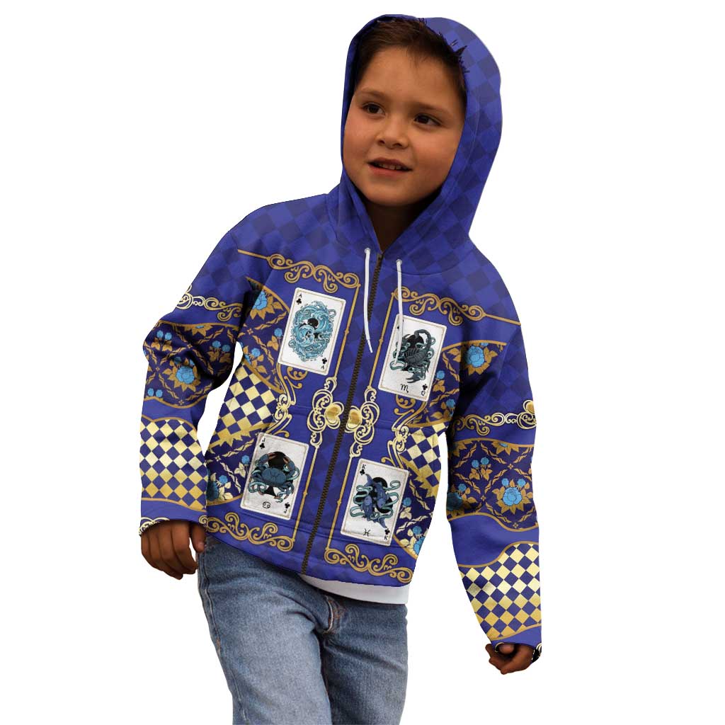 Zodiac Signs Kid Hoodie The Water Element Baroque Clubs Card