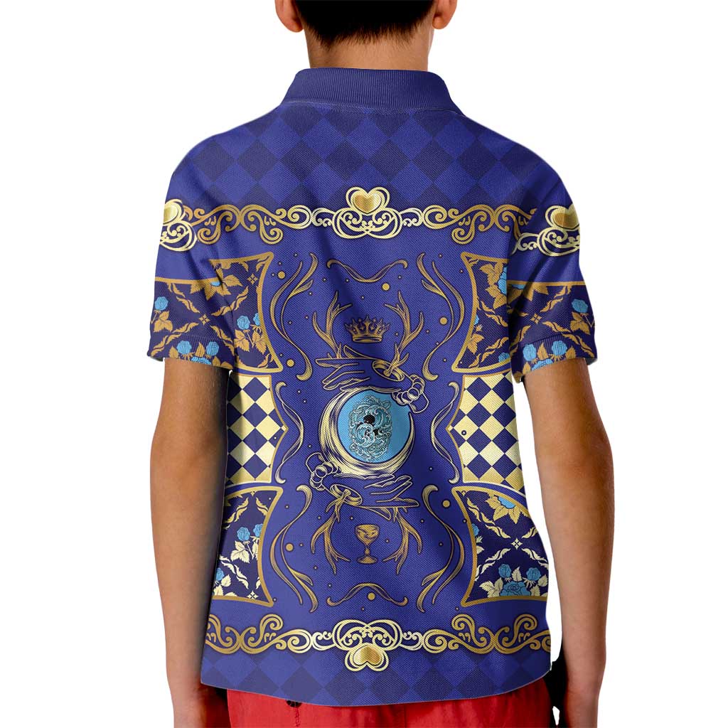 Zodiac Signs Kid Polo Shirt The Water Element Baroque Clubs Card