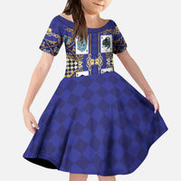 Zodiac Signs Kid Short Sleeve Dress The Water Element Baroque Clubs Card