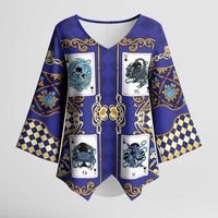 Zodiac Signs Kimono Sleeve Blouse The Water Element Baroque Clubs Card