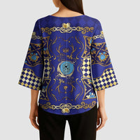 Zodiac Signs Kimono Sleeve Blouse The Water Element Baroque Clubs Card
