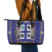 Zodiac Signs Leather Tote Bag The Water Element Baroque Clubs Card
