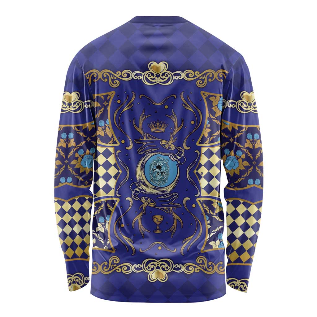 Zodiac Signs Long Sleeve Shirt The Water Element Baroque Clubs Card