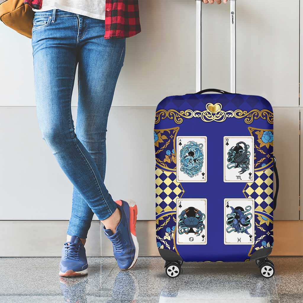 Zodiac Signs Luggage Cover The Water Element Baroque Clubs Card