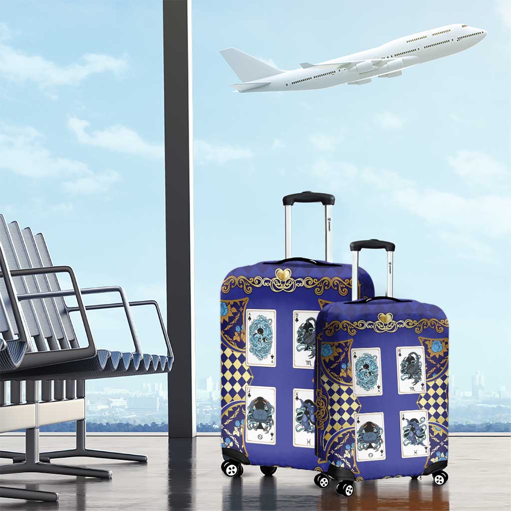 Zodiac Signs Luggage Cover The Water Element Baroque Clubs Card