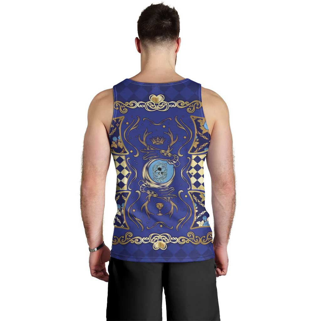 Zodiac Signs Men Tank Top The Water Element Baroque Clubs Card