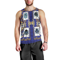 Zodiac Signs Men Tank Top The Water Element Baroque Clubs Card