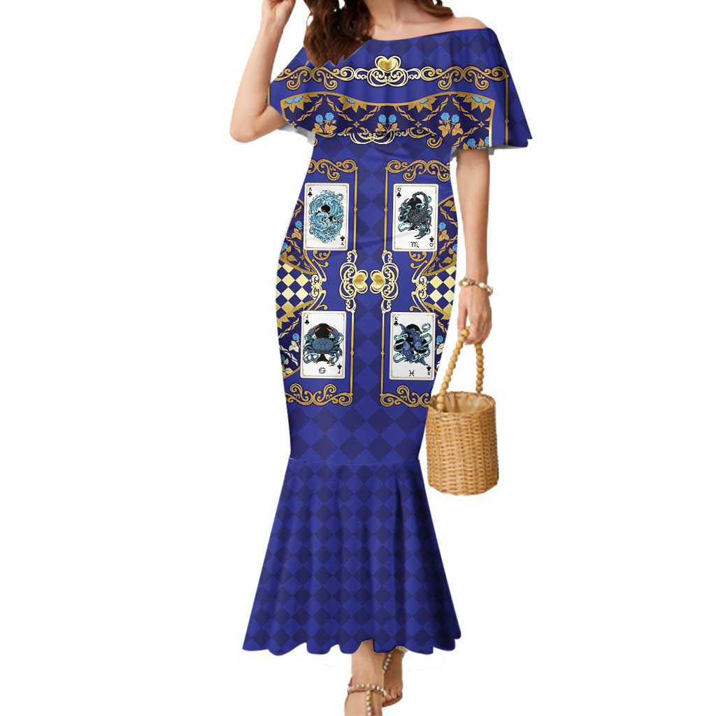 Zodiac Signs Mermaid Dress The Water Element Baroque Clubs Card