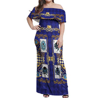 Zodiac Signs Off Shoulder Maxi Dress The Water Element Baroque Clubs Card