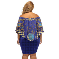 Zodiac Signs Off Shoulder Short Dress The Water Element Baroque Clubs Card