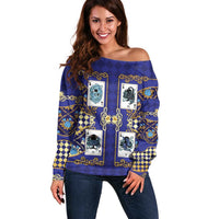 Zodiac Signs Off Shoulder Sweater The Water Element Baroque Clubs Card