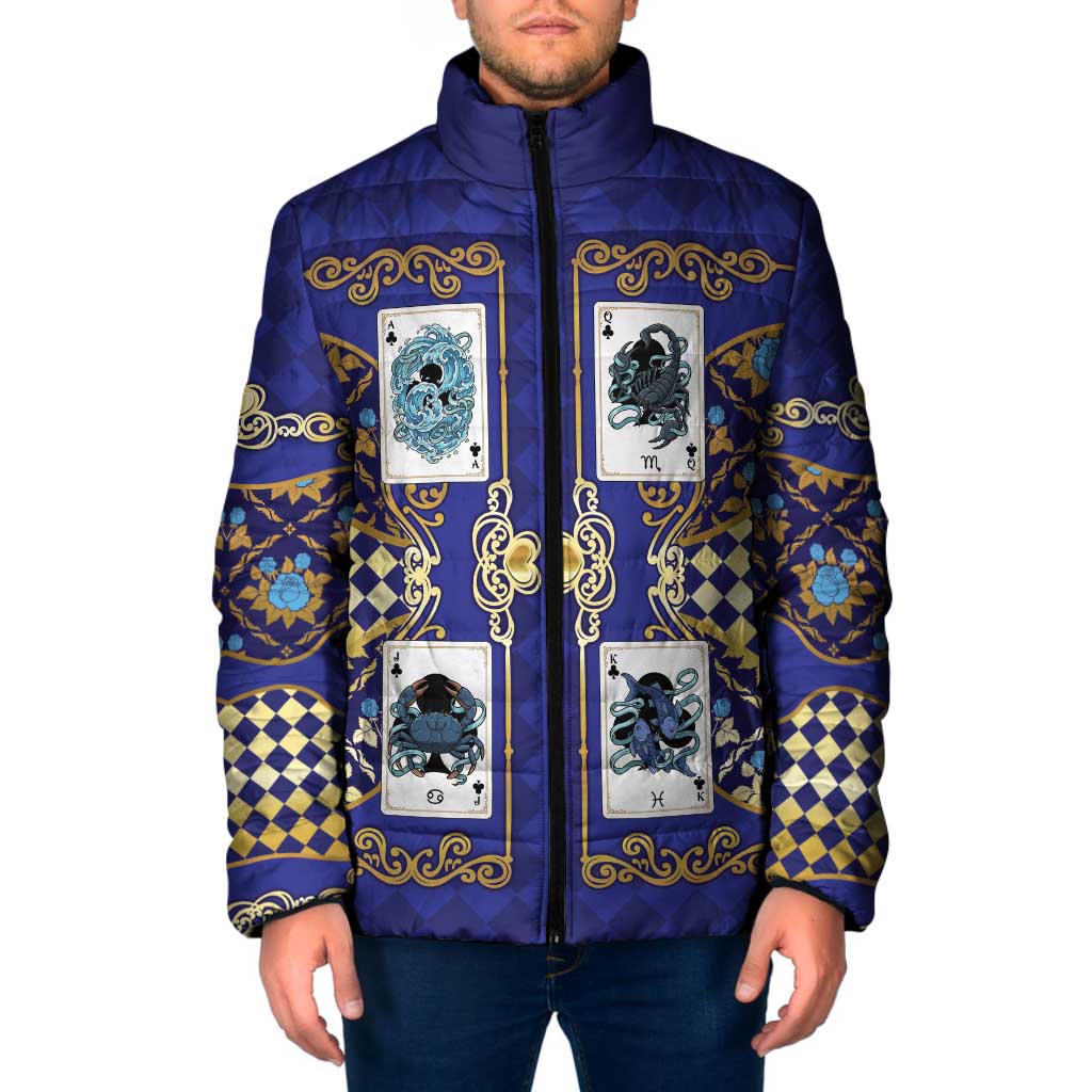 Zodiac Signs Padded Jacket The Water Element Baroque Clubs Card