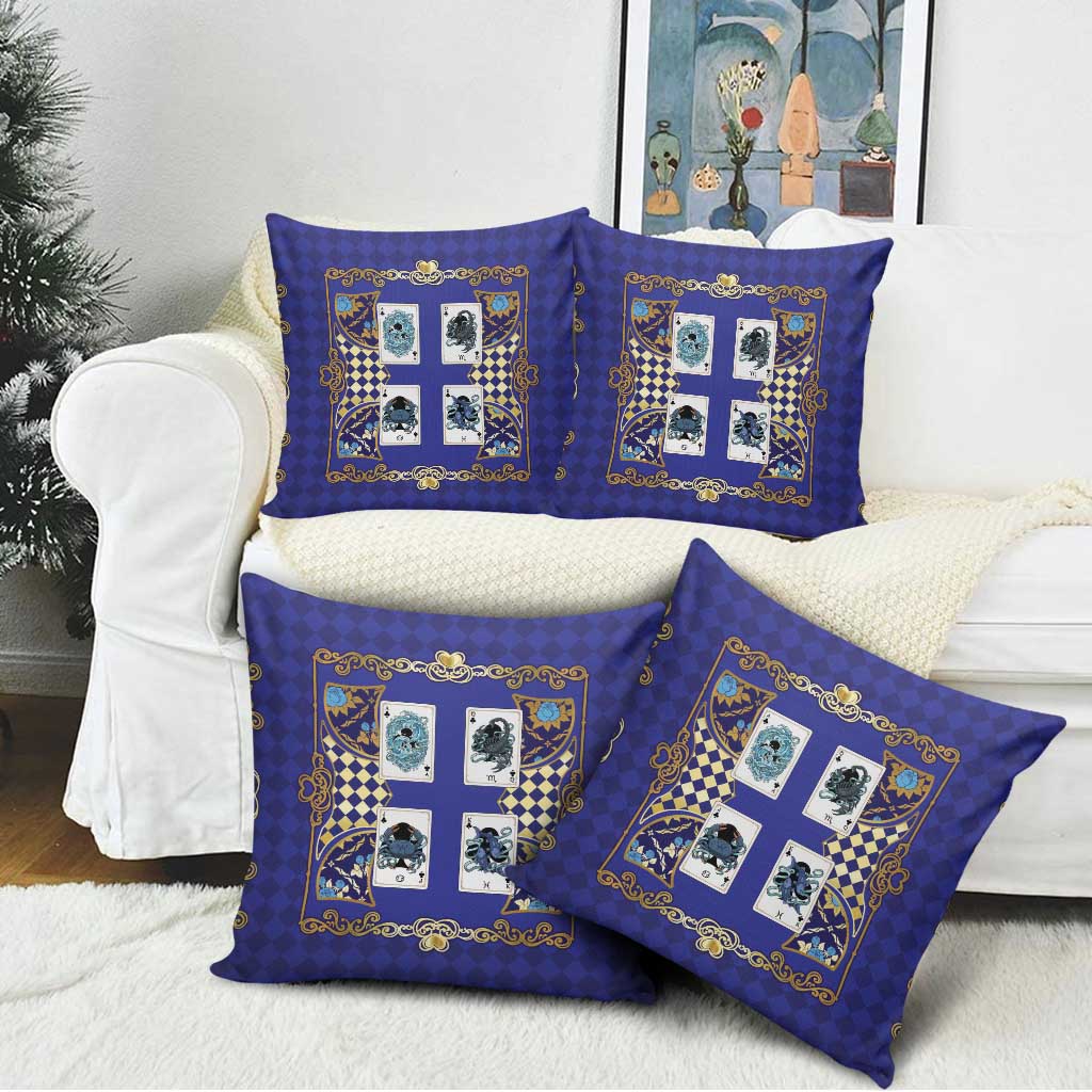 Zodiac Signs Pillow Cover The Water Element Baroque Clubs Card