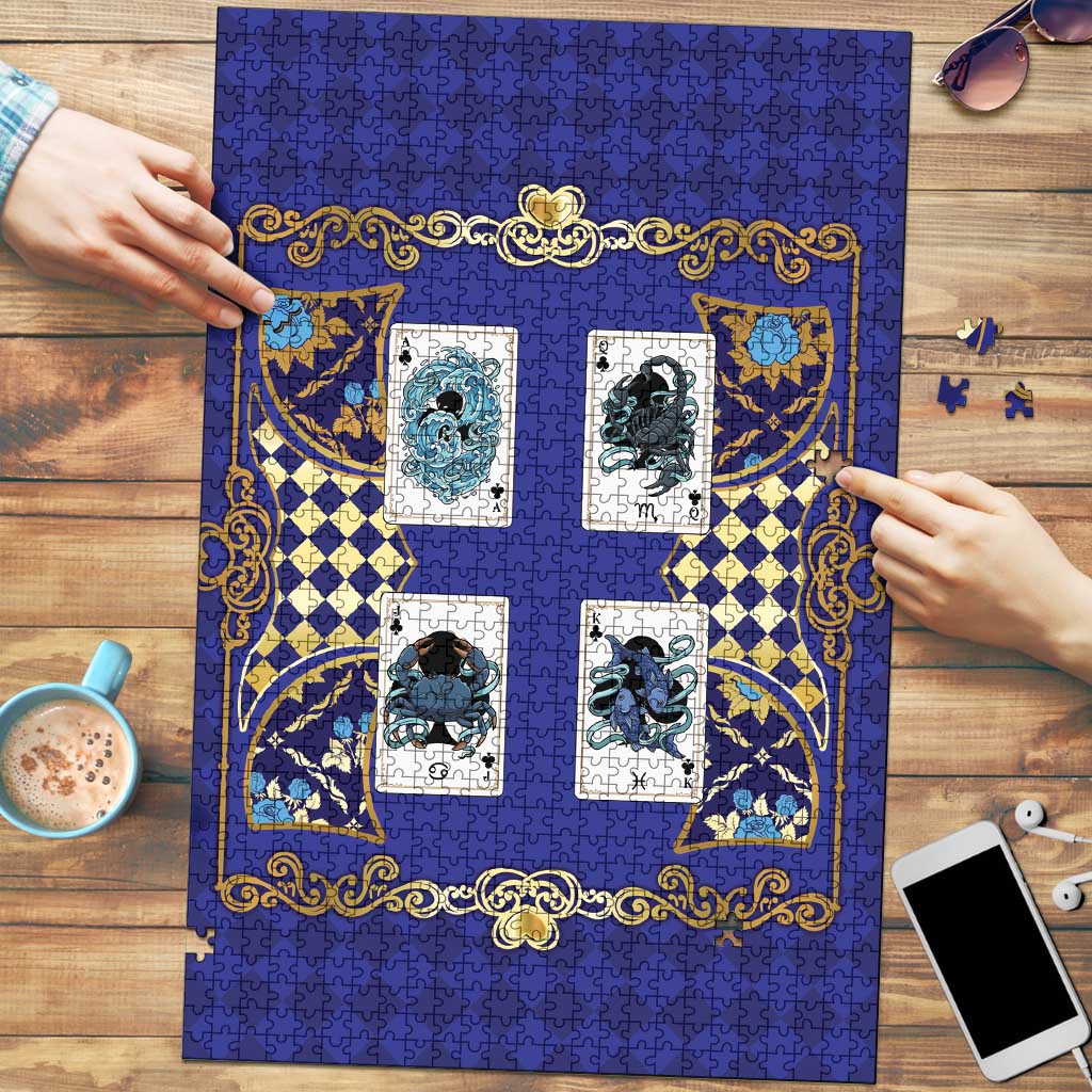 Zodiac Signs Puzzle The Water Element Baroque Clubs Card