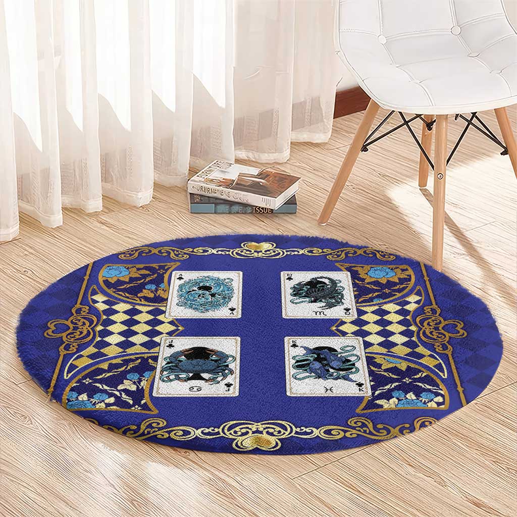 Zodiac Signs Round Carpet The Water Element Baroque Clubs Card