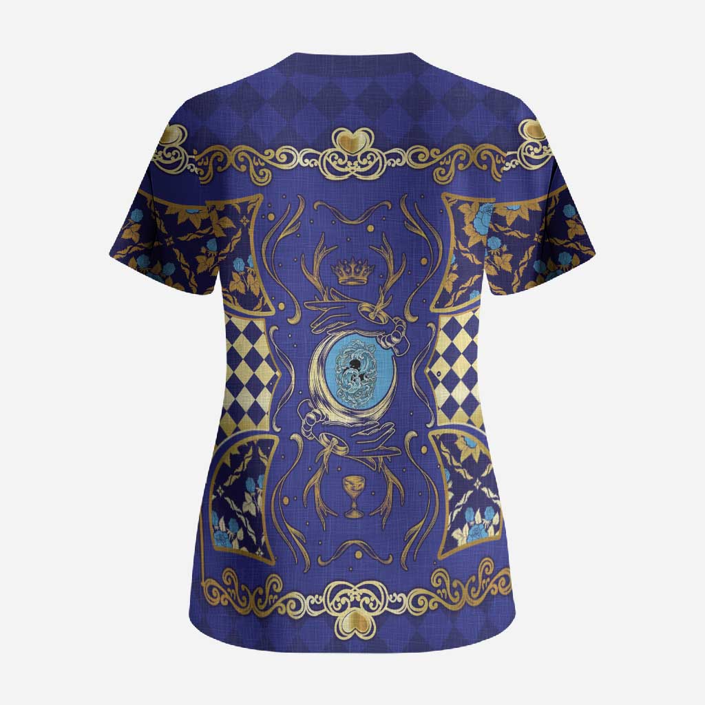 Zodiac Signs Scrub Top The Water Element Baroque Clubs Card