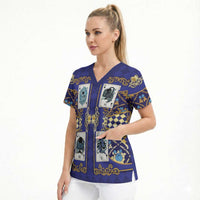 Zodiac Signs Scrub Top The Water Element Baroque Clubs Card