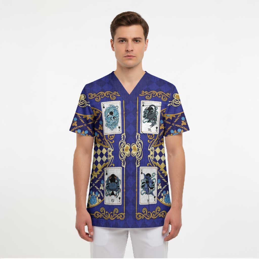Zodiac Signs Scrub Top The Water Element Baroque Clubs Card
