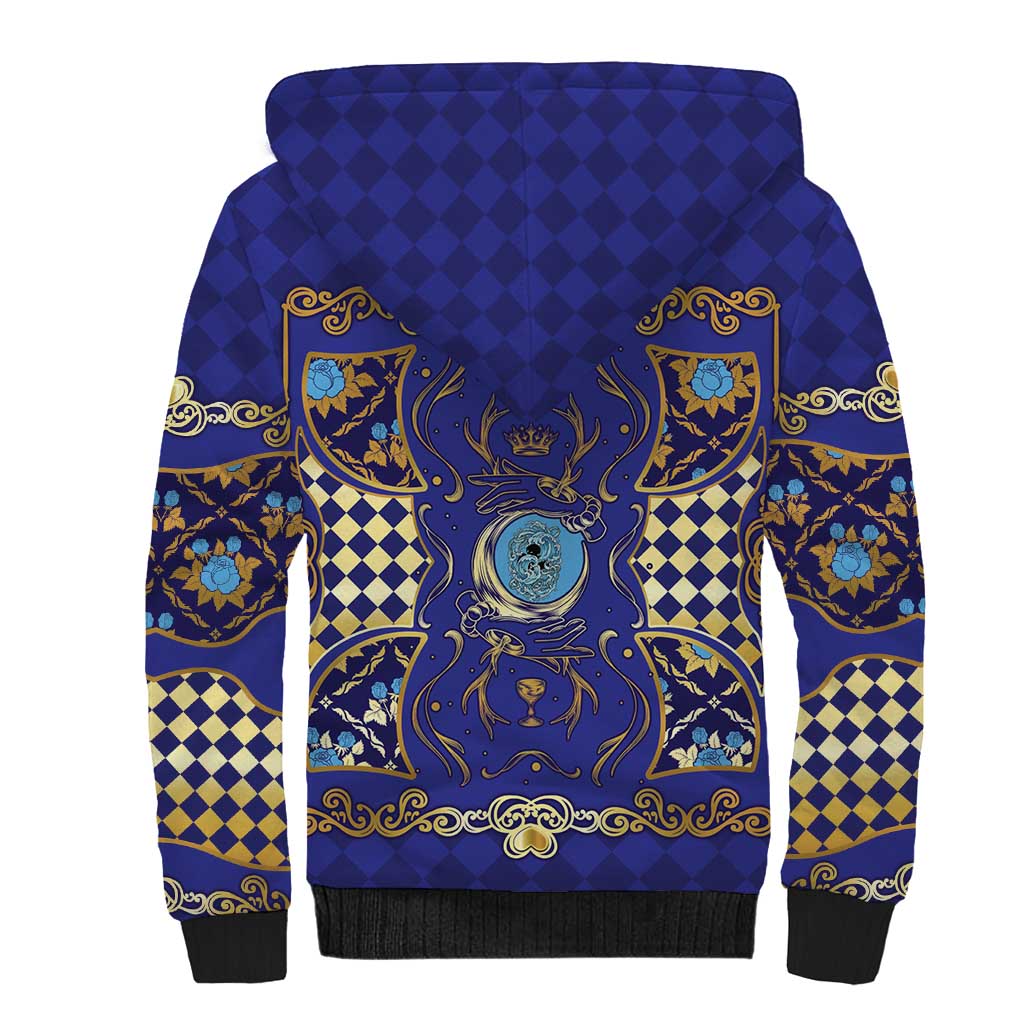 Zodiac Signs Sherpa Hoodie The Water Element Baroque Clubs Card