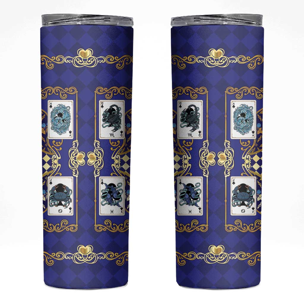 Zodiac Signs Skinny Tumbler The Water Element Baroque Clubs Card