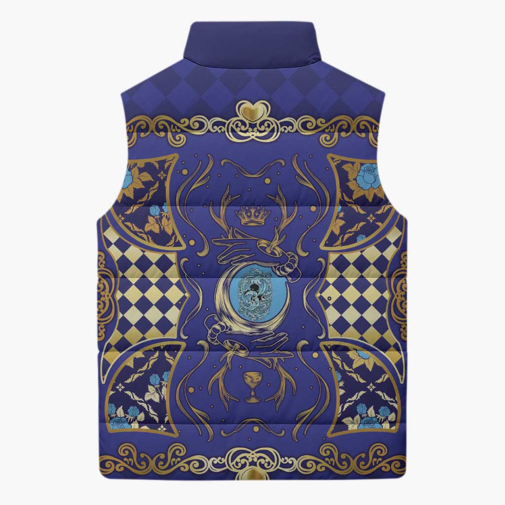 Zodiac Signs Sleeveless Puffer Jacket The Water Element Baroque Clubs Card