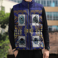 Zodiac Signs Sleeveless Puffer Jacket The Water Element Baroque Clubs Card