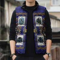 Zodiac Signs Sleeveless Puffer Jacket The Water Element Baroque Clubs Card