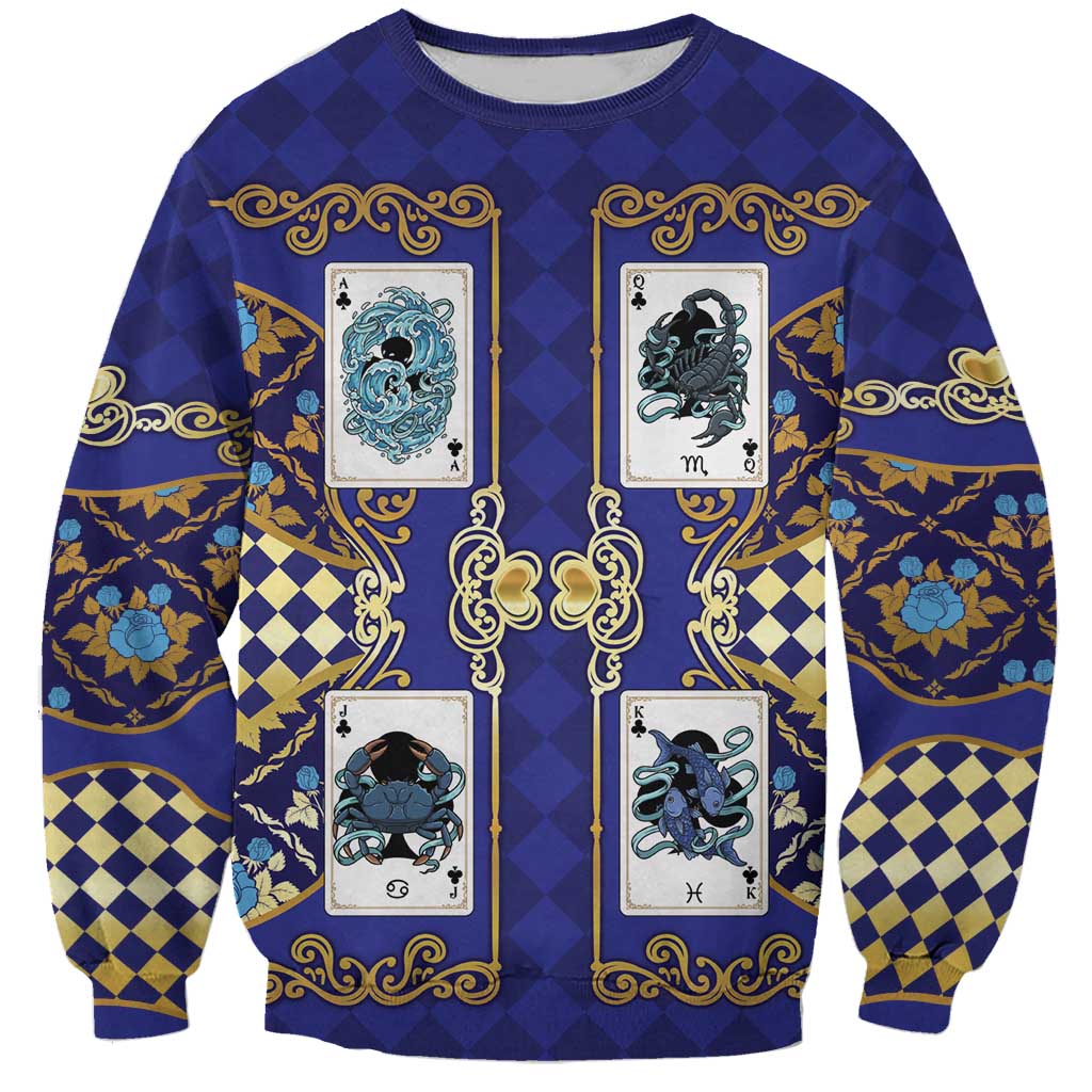 Zodiac Signs Sweatshirt The Water Element Baroque Clubs Card