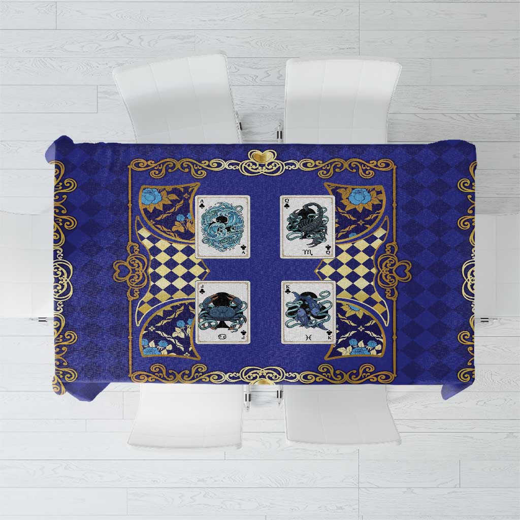 Zodiac Signs Tablecloth The Water Element Baroque Clubs Card