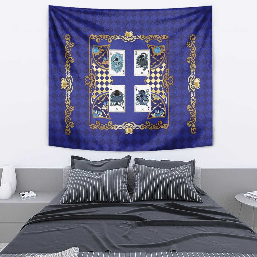 Zodiac Signs Tapestry The Water Element Baroque Clubs Card