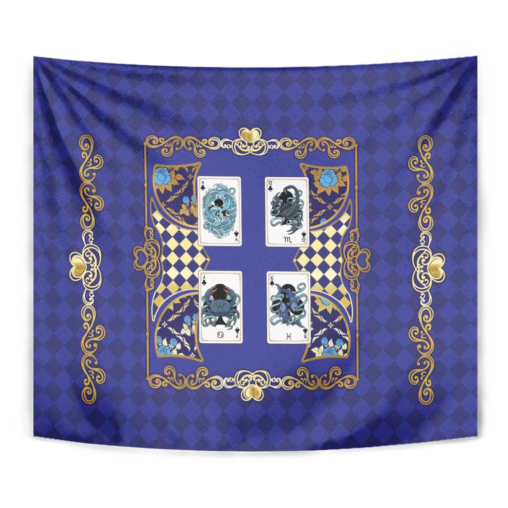 Zodiac Signs Tapestry The Water Element Baroque Clubs Card