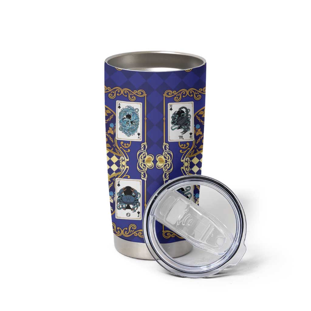 Zodiac Signs Tumbler Cup The Water Element Baroque Clubs Card