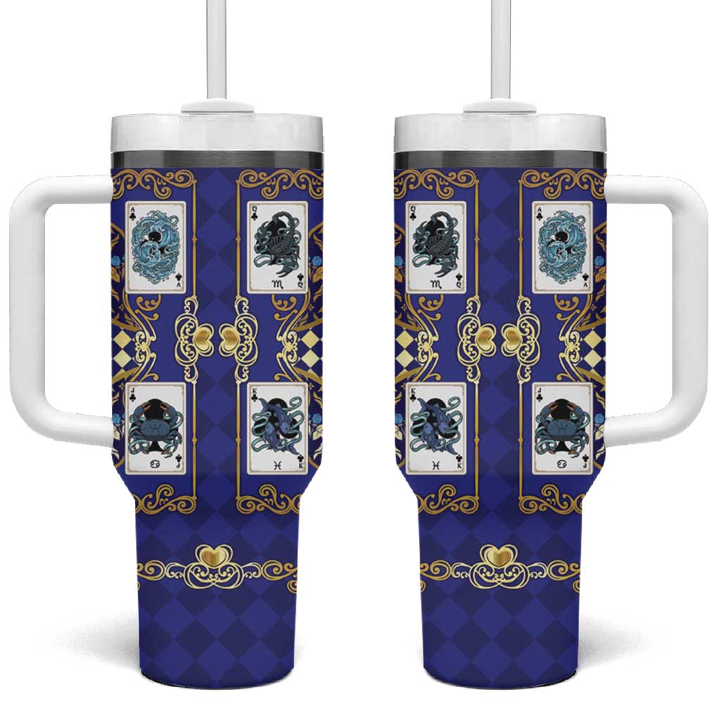 Zodiac Signs Tumbler With Handle The Water Element Baroque Clubs Card
