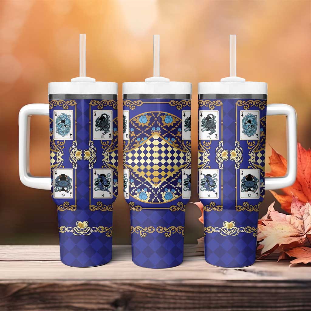 Zodiac Signs Tumbler With Handle The Water Element Baroque Clubs Card