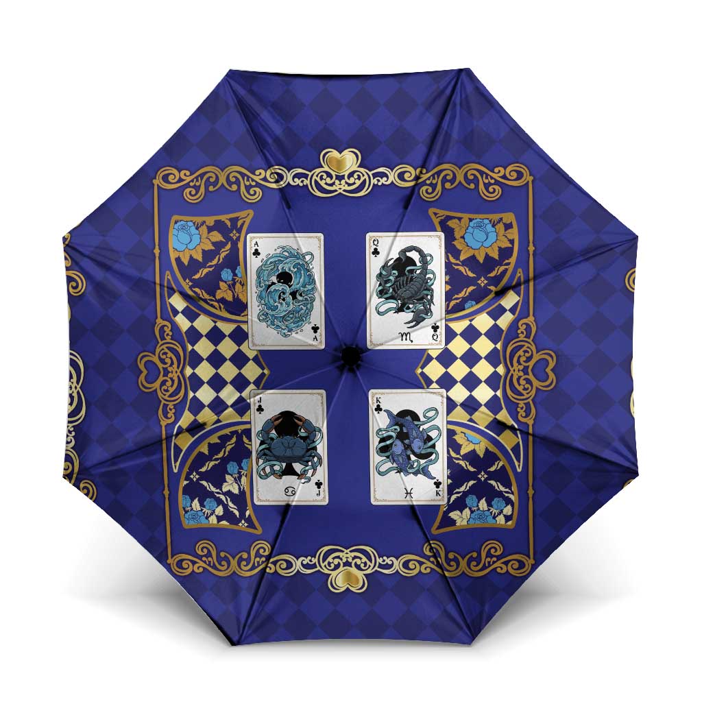 Zodiac Signs Umbrella The Water Element Baroque Clubs Card