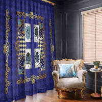 Zodiac Signs Window Curtain The Water Element Baroque Clubs Card
