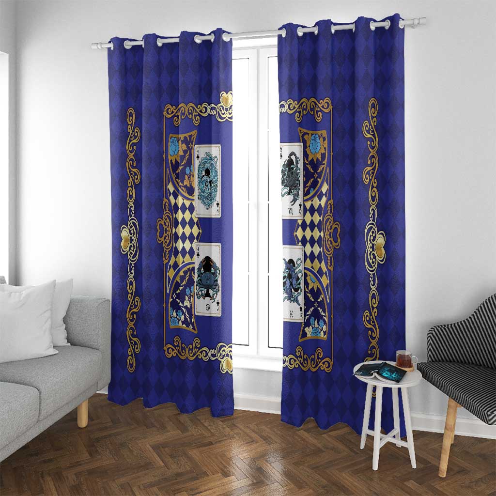 Zodiac Signs Window Curtain The Water Element Baroque Clubs Card