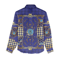 Zodiac Signs Women Casual Shirt The Water Element Baroque Clubs Card