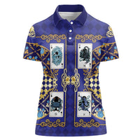 Zodiac Signs Women Polo Shirt The Water Element Baroque Clubs Card