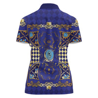 Zodiac Signs Women Polo Shirt The Water Element Baroque Clubs Card