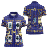 Zodiac Signs Women Polo Shirt The Water Element Baroque Clubs Card